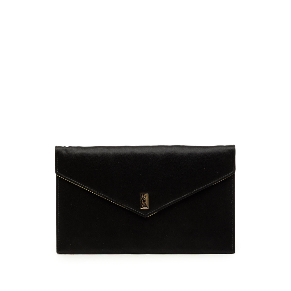 Pre-Loved Saint Laurent Satin Envelope Clutch